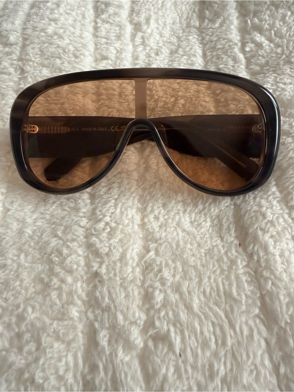 Gucci Oversized Women’s Shield Sunglasses - Grey/Brown